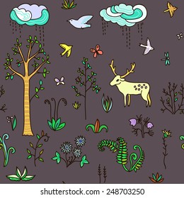 Spring vector seamless background. 