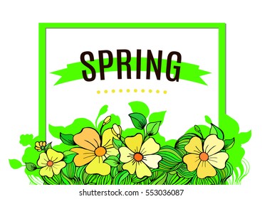 Spring Vector Typographic Poster or Greeting Card Design