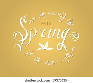 Spring vector typographic poster and logo. 