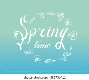 Spring vector typographic poster and logo. Spring typographic design. 