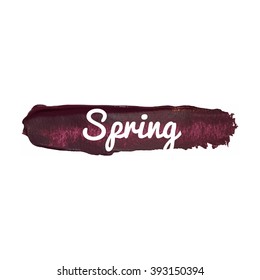 Spring vector word hand drawn illustration icon card isolated quote