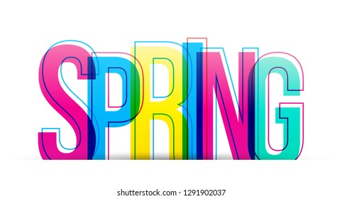 Spring vector word isolated on white background.