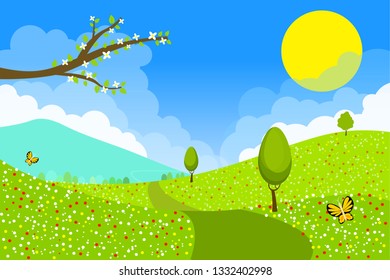 Spring Vectoral Background. 