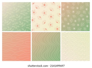 Spring vibes. In love with Nature. Abstract organic vector shapes, leaves, branch, plants. Set of natural template for social media post, cover, poster, greeting card, background. Pastel colors. 