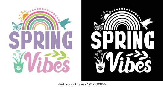 Spring Vibes Printable Vector Illustration