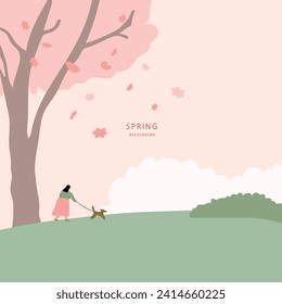 spring view vector illustration background