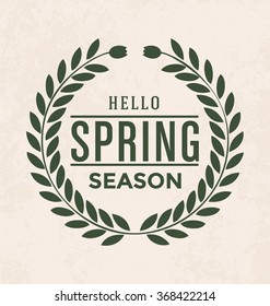 Spring Vintage Style Typographic Vector Design with spring symbols