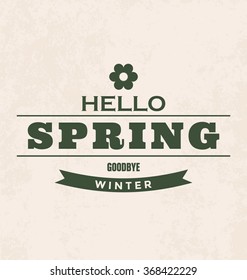 Spring Vintage Style Typographic Vector Design with spring symbols