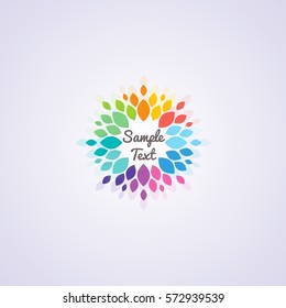 Spring vivid flower logo.