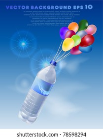 spring water flying in the sky