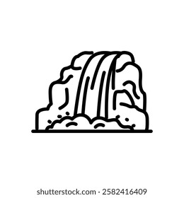 spring water icon vector, line style icon