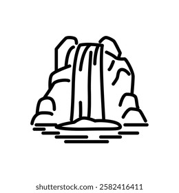 spring water icon vector, line style icon