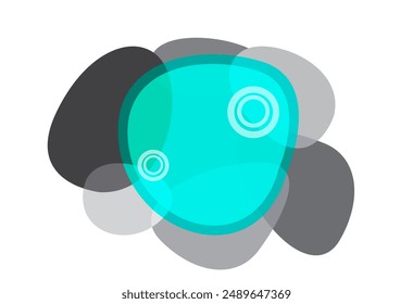 Spring Water or well surrounded with gray stones or pebbles. Editable Clip Art.