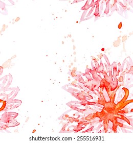 Spring watercolor flower background. Vector illustrated