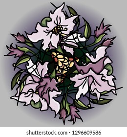 Spring watercolor pattern.Ornament. Mandala flower. Round pattern. Flowers. Mandala. T-shirt print.Vector illustration.