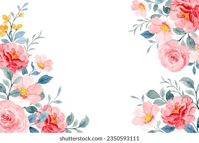 Spring watercolor pink flower for wedding, birthday, card, background, invitation, wallpaper, sticker, decoration etc.