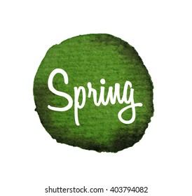 Spring. Watercolor splatters. Vector