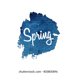 Spring. Watercolor splatters. Vector