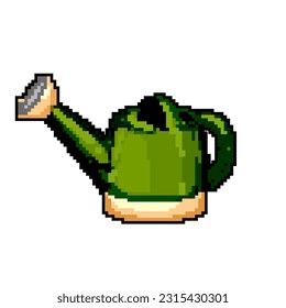 spring watering can game pixel art retro vector. bit spring watering can. old vintage illustration