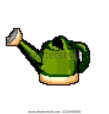 spring watering can game pixel art retro vector. bit spring watering can. old vintage illustration