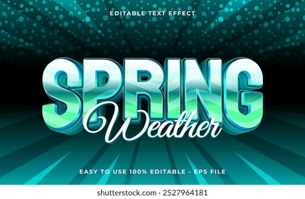 Tema de estilo de texto de Clima de primavera, efecto de estilo de texto editable