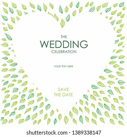 Spring wedding invitation card (green colors)
