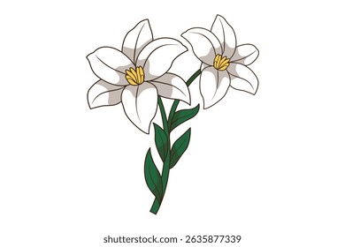 Spring White Lily Bouquet Elements