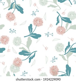 Spring Wild Floral Vector Graphic Illustration Seamless Pattern can be use for background and apparel design