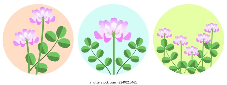 Juego de stickers de flores silvestres de primavera. Flor de bocado de leche.