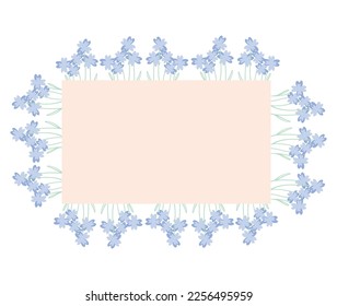 Spring wild flowers frame. Cartoon hand drawn vector illustration. Summer wildflowers bouquet. Happy womans day. Happy Mothers day. 8 march. Hand drawn illustration