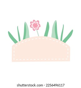 Spring wild flowers frame. Cartoon hand drawn vector illustration. Summer wildflowers bouquet. Happy womans day. Happy Mothers day. 8 march. Hand drawn illustration