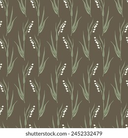 Spring wild flowers vector illustration seamless pattern for textile, wallpaper.
