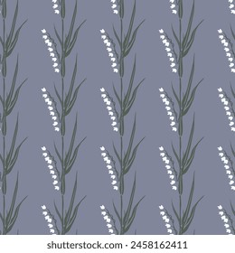 Patrón sin fisuras de la Ilustración vectorial de las flores silvestres de la primavera para el textil, Fondo de pantalla.