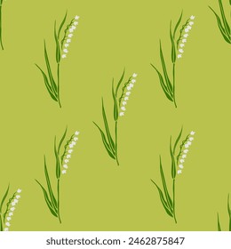 Spring wild flowers vector illustration seamless pattern for textile, wallpaper.