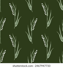 Spring wild flowers vector illustration seamless pattern for textile, wallpaper.