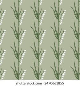 Spring wild flowers vector illustration seamless pattern for textile, wallpaper.