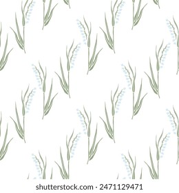 Spring wild flowers vector illustration seamless pattern for textile, wallpaper.