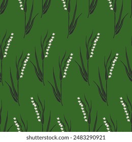 Patrón sin fisuras de la Ilustración vectorial de las flores silvestres de la primavera para el textil, Fondo de pantalla.