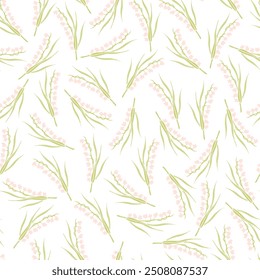 Spring wild flowers vector illustration seamless pattern for textile, wallpaper.