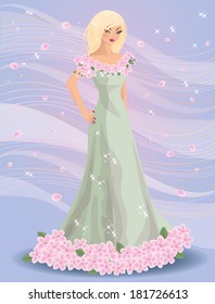 Spring woman, vector illustration 