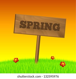 Spring wood sign