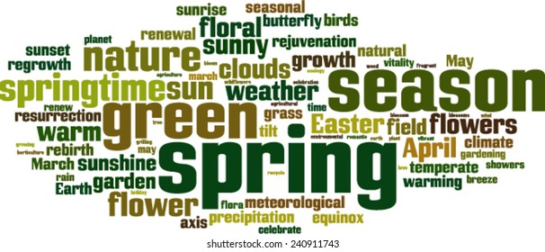 Spring word cloud concept. Vector illustration