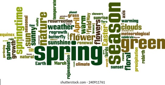 Spring word cloud concept. Vector illustration