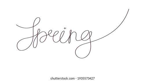 spring word one line stock vector illustration