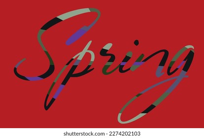 Primavera. La palabra está escrita en letras decorativas. Archivo vector para diseños.