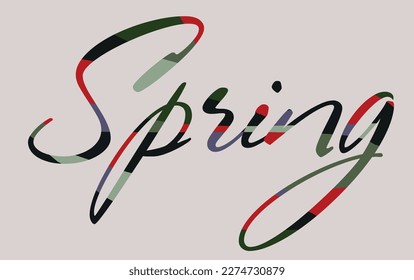 Spring. The word is written in decorative letters. Vector file for designs.