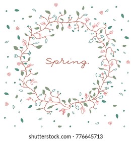spring wreath illustration