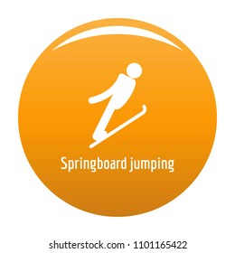 Springboard jumping icon. Simple illustration of springboard jumping vector icon for any design orange