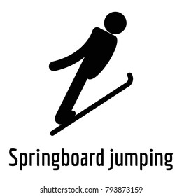 Springboard jumping icon. Simple illustration of springboard jumping vector icon for web.
