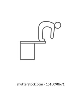 Springboard man icon. Element of swimming poll thin line icon
